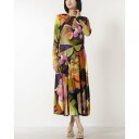 デシグアル Desigual PETALSLACROIX ワンピースロングスリーブ (ブラウン)