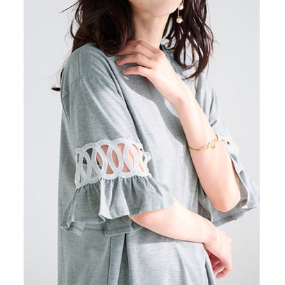 ラナン RANAN 袖レース切替チュニックワンピース(レギュ (モクグレー(レギュラ)