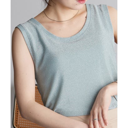 ラナン RANAN ひんやり！ラメカットソー（タンクトップ） （ミント/シルバー）