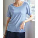 ラナン RANAN ひんやり!ラメカットソー(Tシャツ) (ライトブル/シルバー)