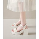 ミニミニストア miniministore チャンキーヒールサンダル 厚底サンダル夏 (オフホワイト)