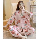 ミニミニストア miniministore 総柄パジャマ レディースルームウェア春夏 (ピンク)