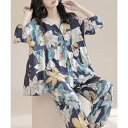 ミニミニストア miniministore 総柄パジャマ レディースルームウェア春夏 (ブルー)
