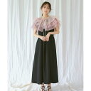 ルイルエブティック RUIRUE BOUTIQUE マルチWayチュールTOPS&フレンチスリーブワンピースセット (ピンク×ブラック)