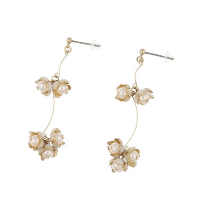 スリーフォータイム Three Four Time フラワーエポピアス (ホワイト)