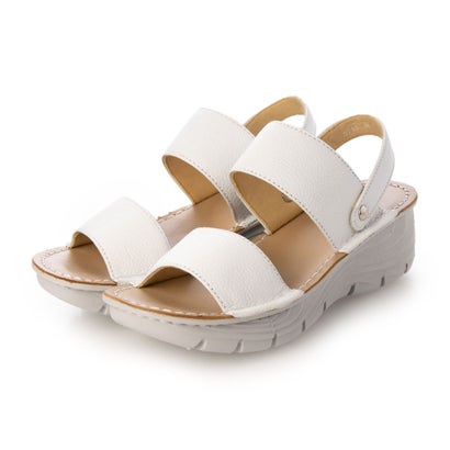 ヒラリドットトーキョウ hirari.tokyo 本革幅広軽量サンダル （WH）