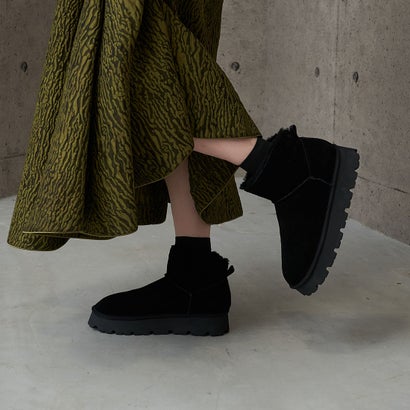 モード エ ジャコモ カリーノ MODE ET JACOMO carino 本革ムートンショートブーツ (ブラック)