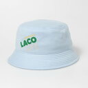 ラコステ LACOSTE RETRO LOGO PRINT BUCKET HAT (BLUE)