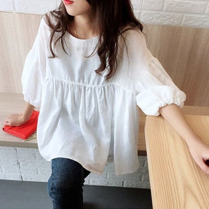 メゾンドラティール maison de LATIR ランタンスリーブチュニック (ホワイト)