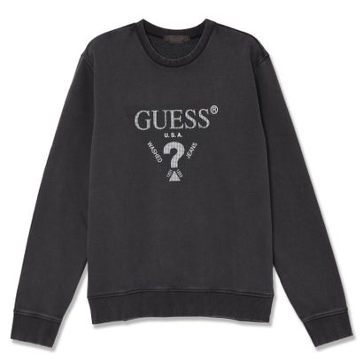 ゲス GUESS TREATED Triangle Cn Sweatshirt (JBLK)