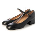 インターショシュール INTER-CHAUSSURES ワンストラップチャンキーヒールパンプス (ブラック)