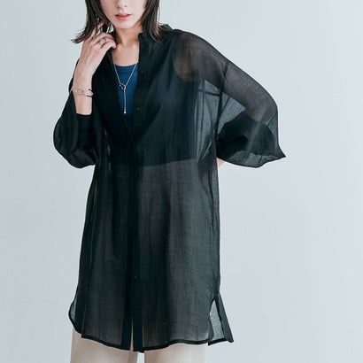 キラキラショップ KiraKiraShop トップス《袖ボリュームバンドカラーシャツ 全5色》 ［jht0002］ （ブラック）