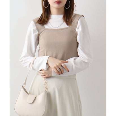 アットワン atONE ブラ紐隠しレイヤードキャミ （グレーベージュ）