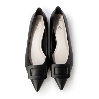 バックルポインテッドトゥパンプス(0459A) （ブラック）