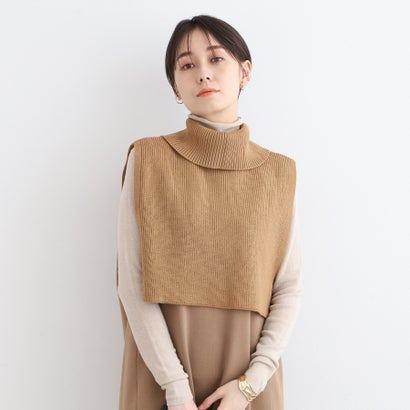 インディヴィ INDIVI 【洗える／2WAY】タートルネックニットケープ （モカブラウン(042)）