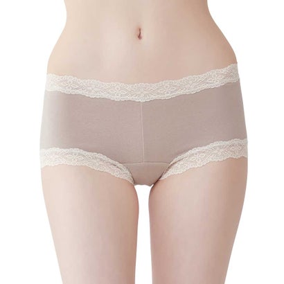 グンゼ GUNZE 綿95％で肌に優しい レース付きショーツ【返品不可商品】 （ベールブラウン）