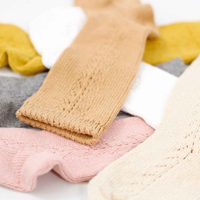 靴下 子供用 4〜7歳 サイドオープンワーク ニーソックス コットン 卒業式 入学式 入園式