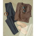 オシャレボ OSYAREVO 【ネット限定】【紫外線カット率99.9%以上】体型カバー サイドギャザー ラッシュガード レギンス セットアップ 水着 (ブラウン...