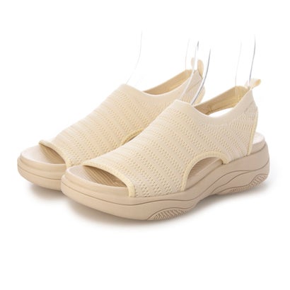 HEAL ME ヒールミー レディース 厚底ニットスポーティーサンダル【軽量】（ホワイト）