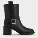 Kailey カイリー サイドバックルアンクルブーツ(Black)