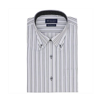 トーキョーシャツ TOKYO SHIRTS 【超形態安定】 ノーアイロン ボタンダウンカラー 半袖 ワイシャツ (グレー)