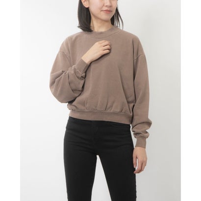 ロサンゼルスアパレル LOS ANGELES APPAREL 14 OZ GARMENT DYE HEAVY FLEECE CROPPED MOCK NECK PULLOVER （MUSHROOM）