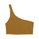 ロサンゼルスアパレル LOS ANGELES APPAREL GARMENT DYE ONE SHOULDER CROP TOP (BRASS)