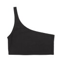 ロサンゼルスアパレル LOS ANGELES APPAREL GARMENT DYE ONE SHOULDER CROP TOP (BLACK)