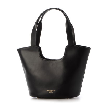 レザーハンドルハンドバッグ （ブラック）