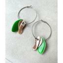 スリーフォータイム Three Four Time アクリルコンビフープピアス (グリーン)