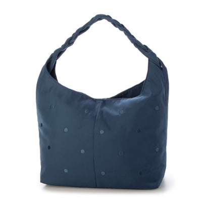 カシュカシュ cache cache 三つ編みハンドルドット刺繍トートバッグ (BL) カシュカシュ cache cache 三つ編みハンドルドット刺繍トートバッグ (BL)