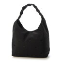 カシュカシュ cache cache 三つ編みハンドルドット刺繍トートバッグ (BK)