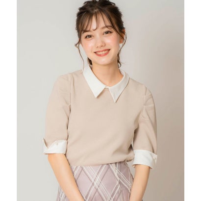 ノエラ Noela カラーデザインカフスニット (ベージュ) ノエラ Noela カラーデザインカフスニット (ベージュ)