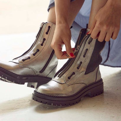 【3way】フロントジッパーサイドゴアブーツ （シルバー）