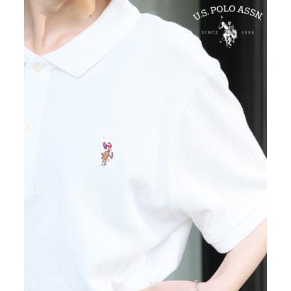 ユーエスポロアッスン U.S. POLO ASSN. ワンポイント ロゴ ポロシャツ Tシャツ 半袖 ゆったり ユニセックス ゴルフ カットソー (WHT3)