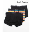 ポールスミス Paul Smith ボクサーパンツ メンズ アンダーウェア 無地 総柄 ボーダー プレゼント ギフト ロゴ A3PCKQ 3PK 父の日【返品不可商品】 (MULTI2)