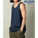 ギルダン GILDAN トップス タンクトップ USコットン コットン100% インナー レイヤード 無地 ノースリーブ Uネック GL (NVY)