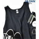 ギルダン GILDAN トップス タンクトップ USコットン コットン100% インナー レイヤード 無地 ノースリーブ Uネック GL (BLK)