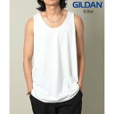 ギルダン GILDAN トップス タンクトップ USコットン コットン100% インナー レイヤード 無地 ノースリーブ Uネック GL (WHT)