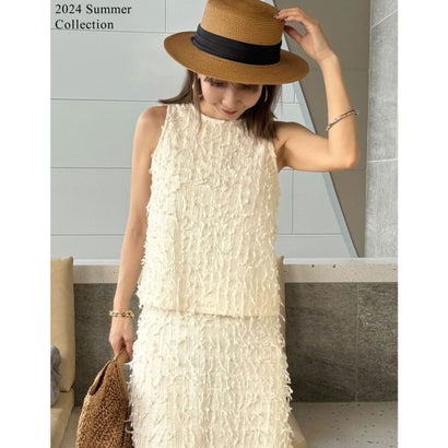 リエディ Re:EDIT [2024 SUMMER COLLECTION]フリンジジャージアメスリトップス （アイボリー）のサムネイル