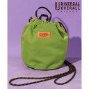 ユニバーサルオーバーオール UNIVERSAL OVERALL ショルダーバッグ 巾着バッグ ロゴ ミニバッグ フェス アウトドア UVOー023A (L.GR...