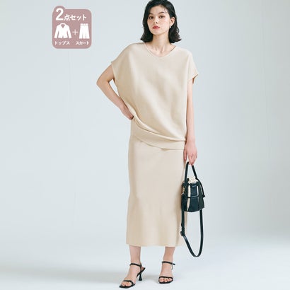 コカ coca 2点セットVネックニットセットアップ (Ivory) コカ coca 2点セットVネックニットセットアップ (Ivory)