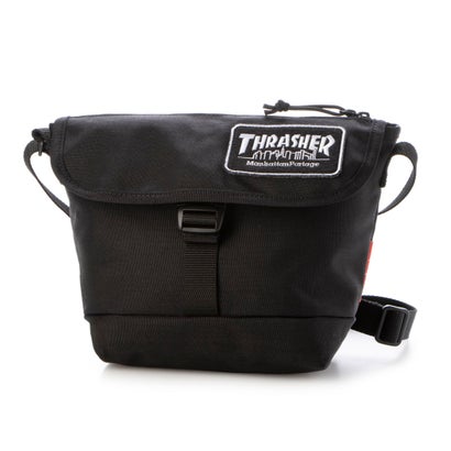 マンハッタンポーテージ Manhattan Portage Nylon Messenger Bag Flap Zipper Pocket Embroidered Patch THRASHER (Black) マンハッタンポーテージ Manhattan Portage Nylon Messenger Bag Flap Zipper Pocket Embroidered Patch THRASHER (Black)