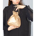 【SETUP7】SPECIAL PU DRAWSTRINGS BAG 巾着バッグ スマホショルダー ショルダーバッグ (GLD)
