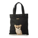 クーコ COOCO 犬モチーフ刺繍トートバッグ (グレー雑材)