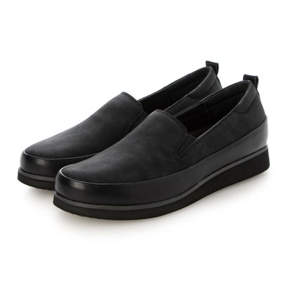 ブソラ bussola 撥水レザースリッポンスニーカー （ブラックヌバック）