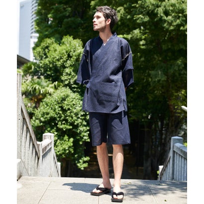 アドポーション ADPOSION 織柄 シジラ織 甚平 （ネイビー系その他）