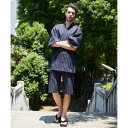 アドポーション ADPOSION 織柄 シジラ織 甚平 (ダークネイビー)