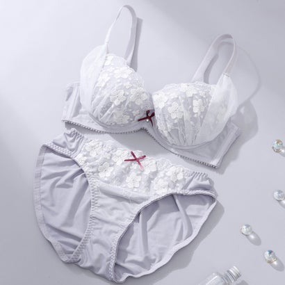 パリーゼ Palissee フラッフィーチュール3/4カップブラ＆ショーツ 【返品不可商品】 （グレー）