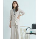 ルイルエブティック RUIRUE BOUTIQUE 選べる6タイプ洗えるスタイリッシュビジネススーツパンツセット (Bセット/ライトグレージュ)